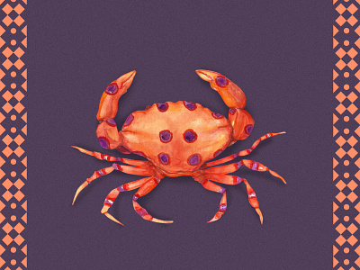 Dotted Crab concept art illustration nature illustration traditional art watercolor watercolor art watercolor illustration watercolor painting watercolors