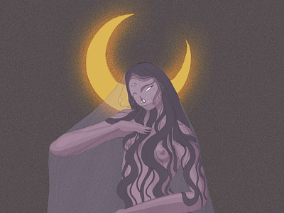 Veil of the Night beauty body postive character design femenine feminine design illustration lilac mythical witch
