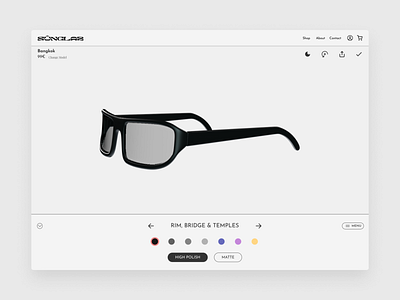 Sünglaz - Online Sunglasses Customization 3d branding ecommerce product ui