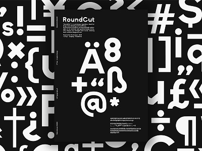 RoundCut - Typeface design esad monochrome poster print type type art type poster typeface typeface design typeface designer typo typografia typography