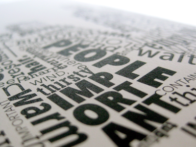 Typographic tsunami book print typography