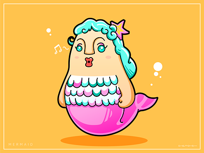 Mermaid character illustraion vector