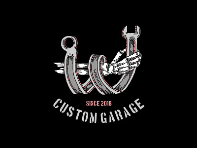 Custom Garage branding design illustration logo vector