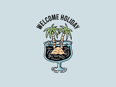 Welcome Holiday artwork branding design handmade illustration logo paradise sketch vector
