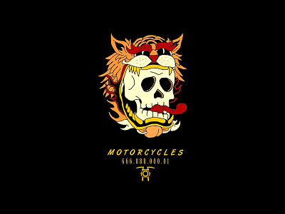 Motorcycles artwork branding clothing design handmade illustration logo sketch skull type vector