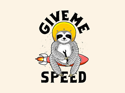 Give Me Speed animal artwork branding clothing design garage handmade illustration logo racing sketch type vector