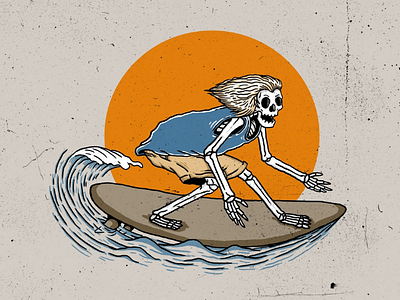 Go surfing artwork branding drawing illustration logo sketch skull surf surfing