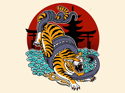 Tigre oriental artwork branding drawing illustration logo sketch tattoo