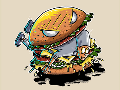 Burger hungry art artwork burger doodle drawing fastfood illustration