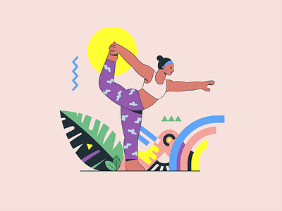 Yoga character color coronavirus covid covid19 digital art exercise health illustraion illustrator minimal poster strong women vector wellness woman women workout yoga