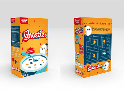 Cereal Box Ghosties branding design ghost illustration illustrator mockup product project school project