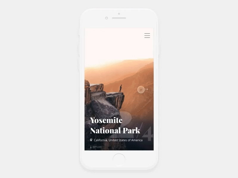Travel Guide app canyon design guide minimal mountain nature outdoor park travel travel app web website