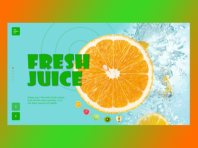 New Shot - 02/18/2019 at 11:56 AM concept design desktop drinks freelance inteface juice orange typography ui ux web webdeisgn