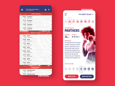 Mobile Fitness App - Book Class Screen Redesign app booking design fitness ios minimalist mobile ui ux