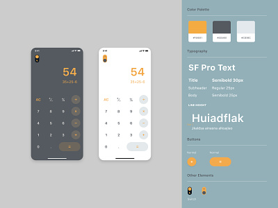 #dailyui #004 - Calculator app app design calculator calculator app clean dailyui dark mode design flat ios app minimalistic switch button