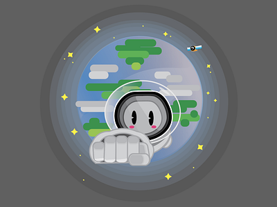 Space Cadet 2d art adobe illustrator art design earth flat icon illustration space sticker