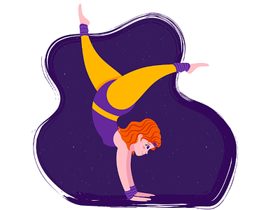 Yoga 80s style aerobics exercise fitness flat girl illustration sport stretching vector vector illustration workout yoga