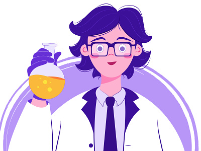 Scientist 2d adobe illustrator character design flat style graphic illustration people science vector web