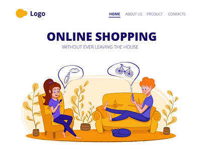 Online shopping. Vector Illustration.