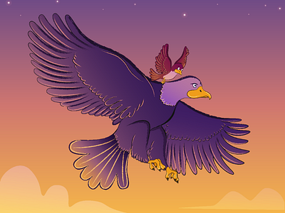 Birds flying at sunset. Vector Illustration adobe art artist birds digital drawing eagle fly illustration illustrator sunset vector