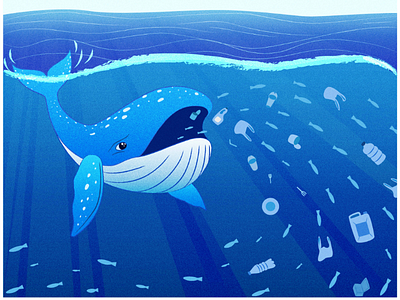 Water pollution. Vector Illustration adobe ecology environment illustration illustrator life ocean plastic pollution problems sea vector water whale