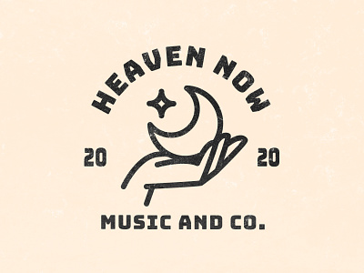 Heaven Now Logo 2020 heaven illustration logo logo design moon music star texture