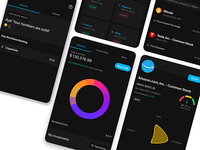BlueShip App android app chart components donut finance ios mobile ui