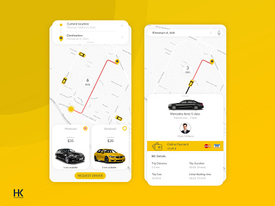 Taxi app UI