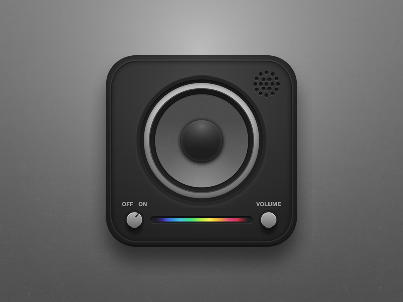 Music Wave iOS Icon (Speaker) icon iphone ios music ipad radio rainbow speaker