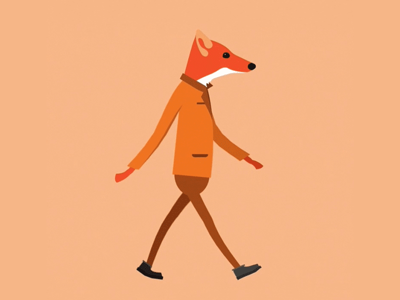 Mr. Fox Walk Cycle animation character fox walk cycle