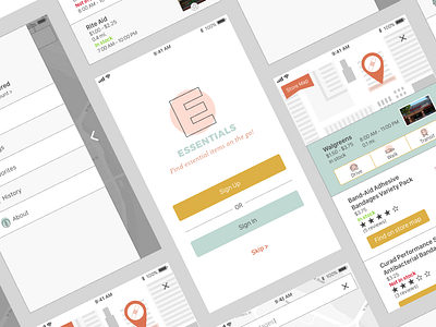 Essentials - Mobile app design screens design ios location app mobile app sketch ui