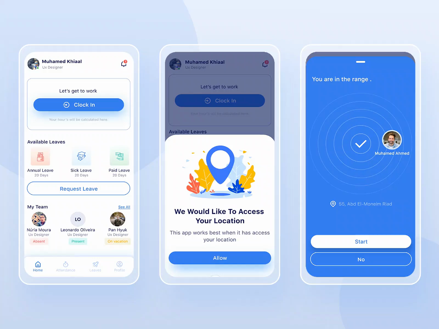 Staff management app by Aya ayman for Tremoloo on Dribbble