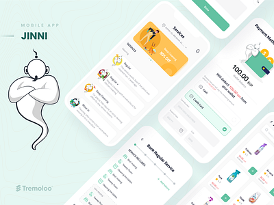 Jinni cleaning services app cleaning services ui ux