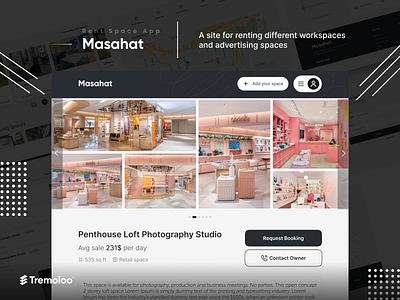 Masahat (rent space app) app branding design illustration logo ui ux web website xd