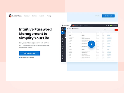 Bastionpass marketing page animation landing marketing page animation landing page marketing page password manager product design responsive security app ui ux