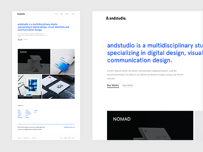 &andstudio homepage bootstrap layout branding agency web design casestudy layout clean interface grid layout minimal web design mobile experience portfolio design reponsive layout grid user interface design ux ui web service design
