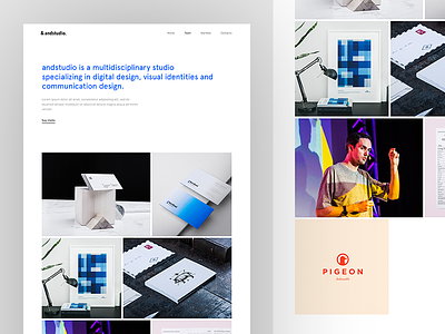 &andstudio works bootstrap layout branding agency web design casestudy layout clean interface grid layout minimal web design mobile experience portfolio design reponsive layout grid user interface design ux ui web service design