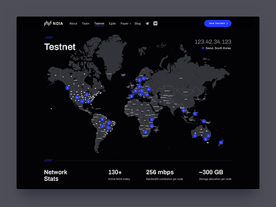 NOIA - Testnet bitcoin blockchain website content delivery cryptocurrency crypto dark landing page ui decentralized network ico landing page internet ico minimal clean design token site ui ux