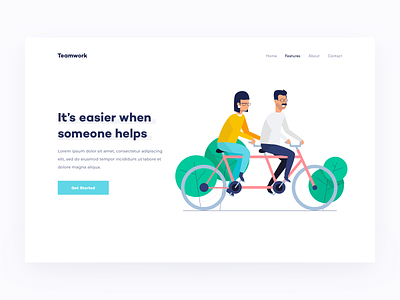 Teamwork & Startup Illustrations bicycle illustration character design collaboration coworkers job colorful illustration flat illustration illustration pack minimal clean design startup b2b team work ui ux visual identity