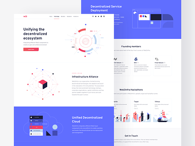 Web3Infra Landing Page blockchain website cryptocurrency crypto decentralized cloud ecosystem grid layout landing page minimal clean design product design responsive grid layout ui ux website illustration