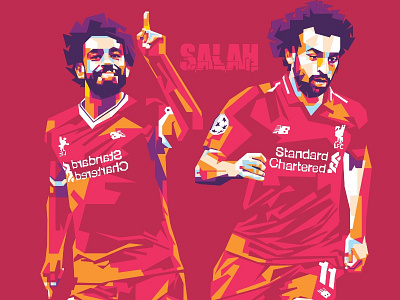 Mohamed Salah On Wpap design football illustration liverpool player pop art portait poster art wpap