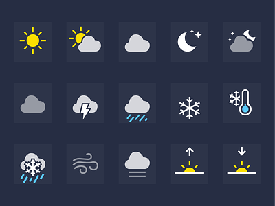 iOS Weather Icons icons ios ipad iphone mobile weather