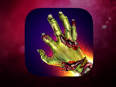 Zombie shooter Mobile Game Icon design By Fracturize