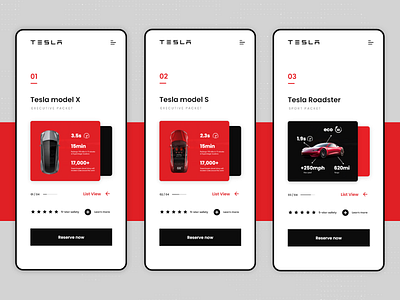 Tesla - Web app UI