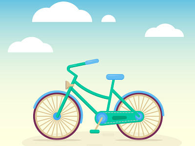 Green And Blue Bicycle bicycle bike biking ecological fitness illustration lifestyle outdoor summer transport