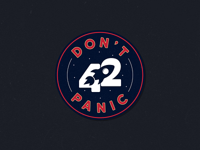 Don't Panic Badge badge books design graphic design illustrator logo movies space vector