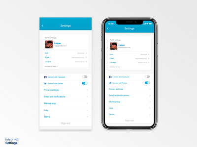 Daily UI #007 - Settings adobexd app branding daily ui dailyui design graphic design logo typography ui