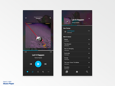 Daily UI #009 - Music Player adobexd branding daily ui dailyui design graphic design icon music player ui ux