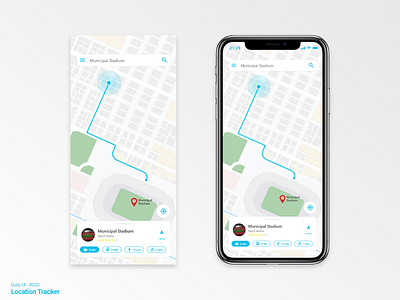 Daily UI #020 - Location Tracker adobexd app daily ui dailyui design graphic design map minimal ui ux