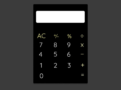 Daily 004 Caculator dailyui dark gray design simple ui